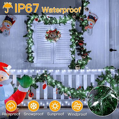Ollny 600 LED 197ft Cool White IP67 Waterproof Christmas Lights Clear Wire