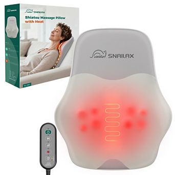 Snailax Neck & Back Massager with Heat, 4D Deep Kneading Shiatsu 8 Massage Nodes, Gift