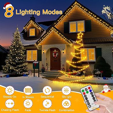 Ollny Outdoor Christmas Tree Lights 166 LED Warm White