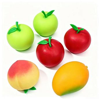 6 Pack Fruit Squishy Stress Relief Squeeze Toys Slow Rising Scented Squishies