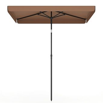 6.5 x 4.3 Ft Rectangular Outdoor Balcony Umbrella with Tilt Adjustment