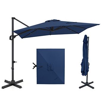 11 x 9 Ft Cantilever Patio Umbrella with 360 Degree Rotation and Tilt Adjustment