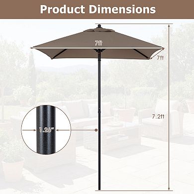 5 Ft Square Patio Market Umbrella with Sturdy Rib Support