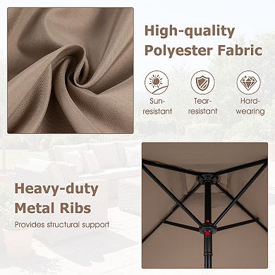 5 Ft Square Patio Market Umbrella with Sturdy Rib Support