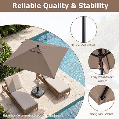 5 Ft Square Patio Market Umbrella with Sturdy Rib Support