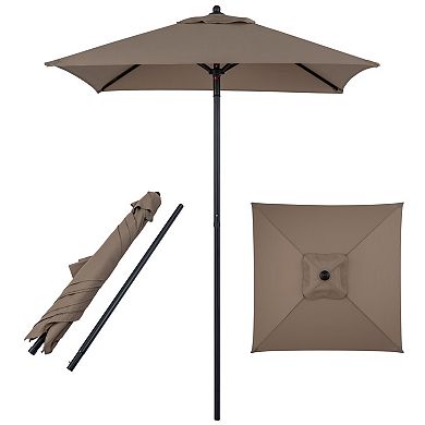 5 Ft Square Patio Market Umbrella with Sturdy Rib Support