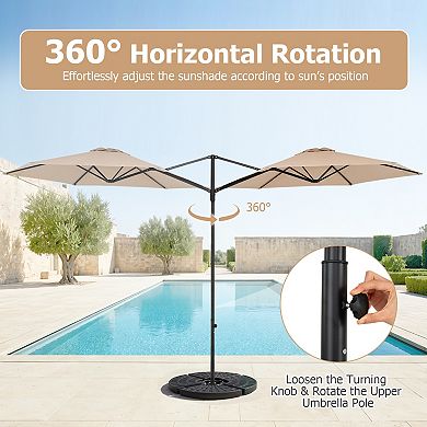 10 Ft Cantilever Patio Umbrella with 360 Degree Rotation