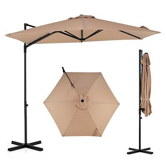 10 Ft Cantilever Patio Umbrella with 360 Degree Rotation