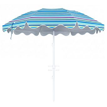 6.5 Ft Beach Umbrella with UPF 50+ Protection and Sand Anchor