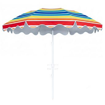 6.5 Ft Beach Umbrella with UPF 50+ Protection and Sand Anchor