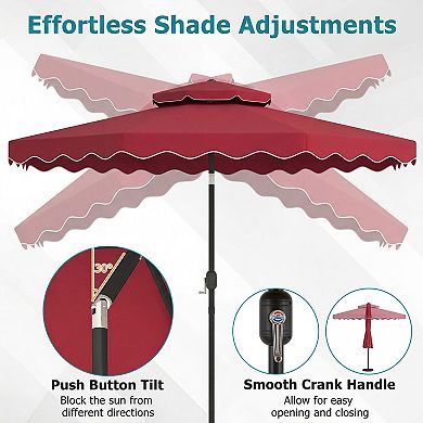 10 FT Patio Umbrella with Push Button Tilt, Crank , Outdoor Umbrella