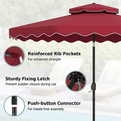 10 FT Patio Umbrella with Push Button Tilt, Crank , Outdoor Umbrella