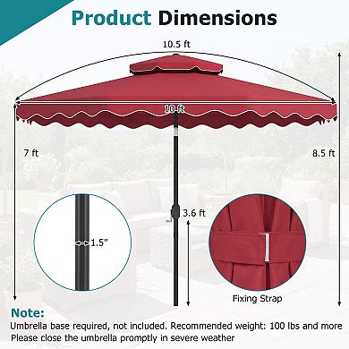 10 FT Patio Umbrella with Push Button Tilt, Crank , Outdoor Umbrella
