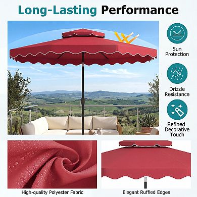 10 FT Patio Umbrella with Push Button Tilt, Crank , Outdoor Umbrella