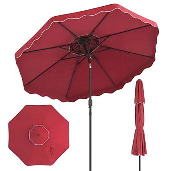 10 FT Patio Umbrella with Push Button Tilt, Crank , Outdoor Umbrella