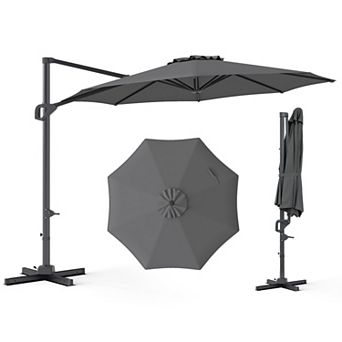 10ft Patio Cantilever Umbrella with Easy Tilt Adjustment,Outdoor Hanging Sun Shade