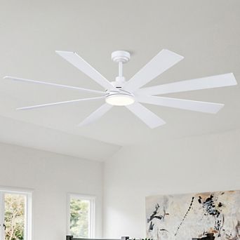 72" 8 Blades Large Ceiling Fan with Light,6 Speeds,3 Color Dimmable,Reversible Motor for Living Room