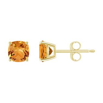 Celebration Gems 14k Gold Cushion Cut Gemstone Stud Earrings