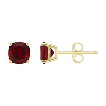 Celebration Gems 14k Gold Cushion Cut Gemstone Stud Earrings