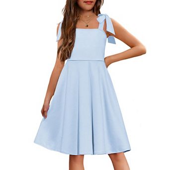 Arshiner Girls Summer Dress Sleeveless Aline Formal Dress Pattern Beach Dresses With Pockets