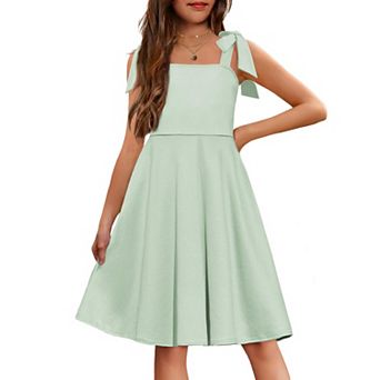 Arshiner Girls Summer Dress Sleeveless Aline Formal Dress Pattern Beach Dresses With Pockets