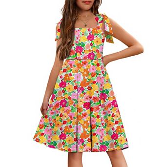 Arshiner Girls Summer Dress Sleeveless Aline Formal Dress Pattern Beach Dresses With Pockets