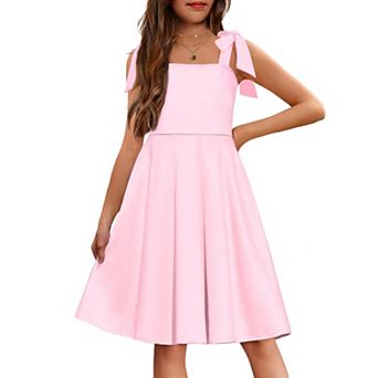 Arshiner Girls Summer Dress Sleeveless Aline Formal Dress Pattern Beach Dresses With Pockets
