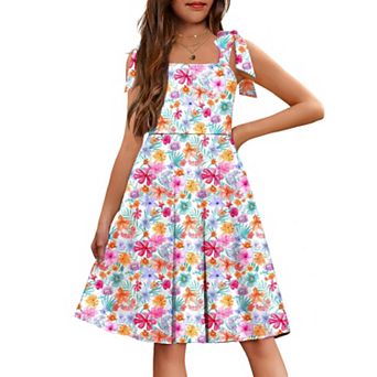 Arshiner Girls Summer Dress Sleeveless Aline Formal Dress Pattern Beach Dresses With Pockets
