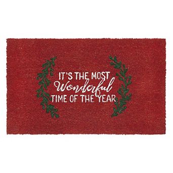 VCNY Home Wreath Design Outdoor Coir Doormat