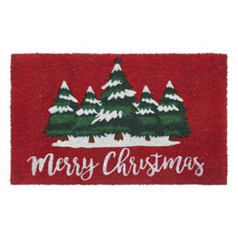 VCNY Home Merry Christmas Trees Outdoor Coir Doormat