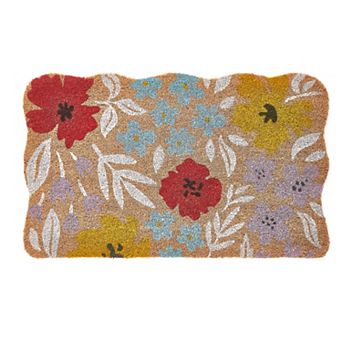 VCNY Home Spring Flowers Shape Outdoor Coir Doormat