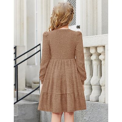 pullover formal dress Arshiner Girls Sweater – Fall Winter Puff Long Sleeve Knit With Pockets, Dresses For elegant winter formal dresses