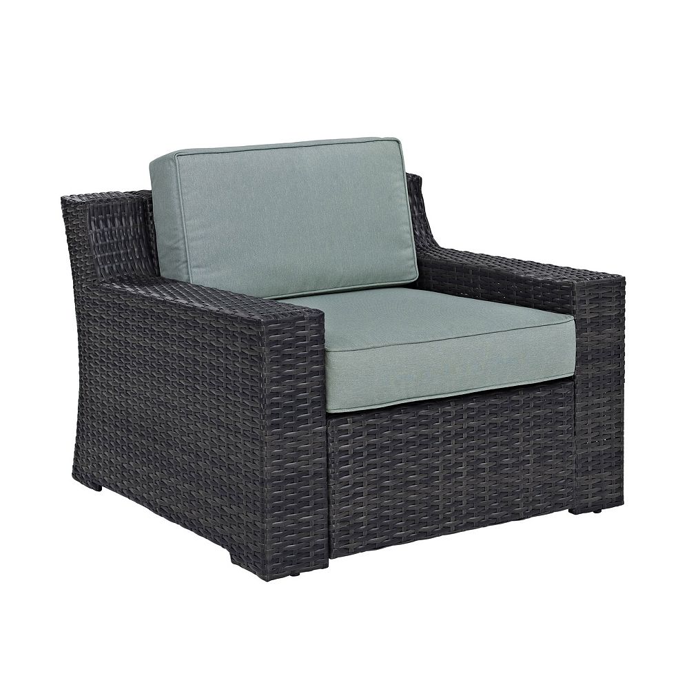 Crosley Furniture Beaufort Wicker Outdoor Chair with Weather-Resistant Cushions