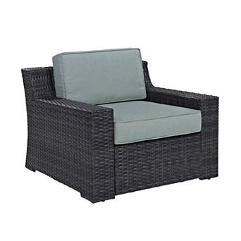 Crosley Furniture Beaufort Wicker Outdoor Chair with Weather-Resistant Cushions