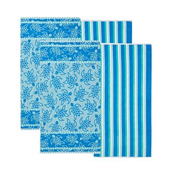 Madelinen® Cotton Velour Printed 4-Pack Beach Towel Set