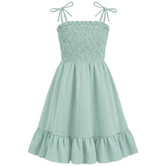 Arshiner Girls Party Dress Midi Cami High Waist Casual Dresses With Pockets Cute Sundress