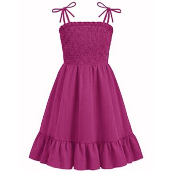 Arshiner Girls Party Dress Midi Cami High Waist Casual Dresses With Pockets Cute Sundress