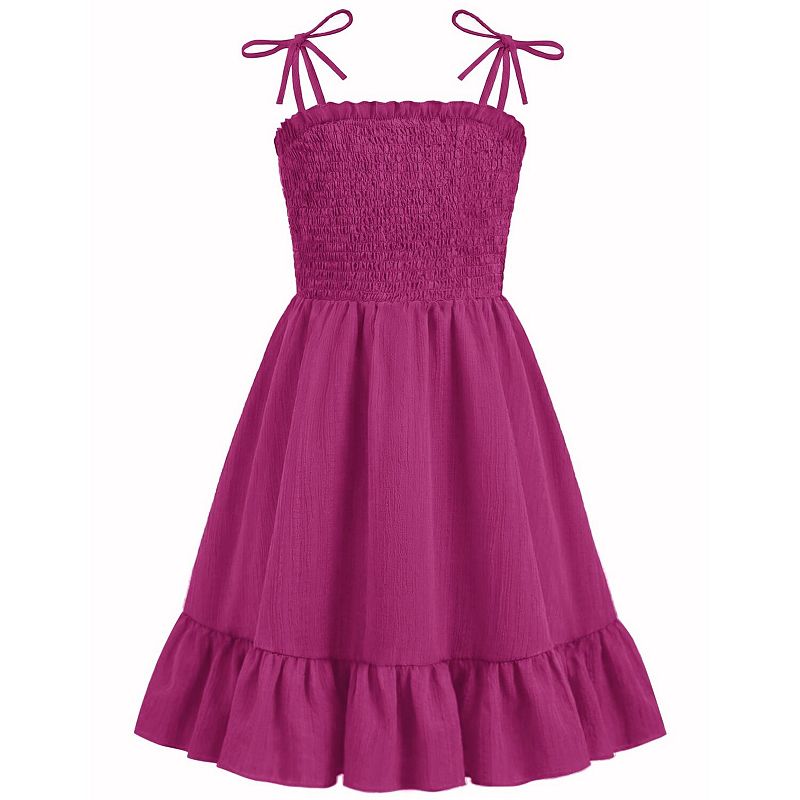 Arshiner Girls Party Dress Midi Cami High Waist Casual Dresses With Pockets Cute Sundress