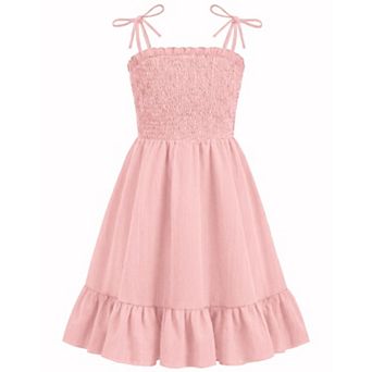 Arshiner Girls Party Dress Midi Cami High Waist Casual Dresses With Pockets Cute Sundress