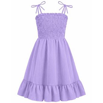 Arshiner Girls Party Dress Midi Cami High Waist Casual Dresses With Pockets Cute Sundress