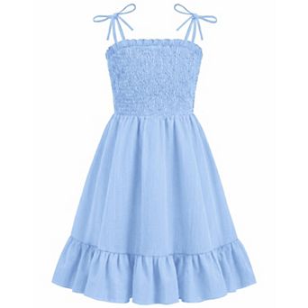 Arshiner Girls Party Dress Midi Cami High Waist Casual Dresses With Pockets Cute Sundress