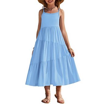 Arshiner Girls Summer Dress Casual Loose Sleeveless Sundress