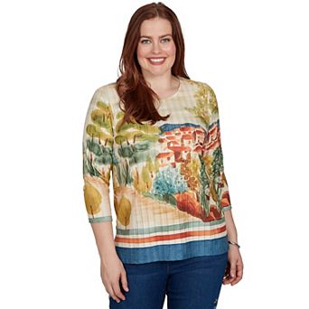 Petite Alfred Dunner Tuscany Scenic Top