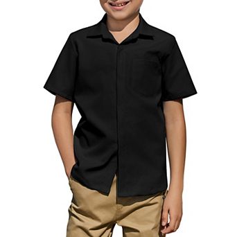 Arshiner Boys Short Sleeve Dress Shirts Button Down Shirts Summer Formal Uniform Shirt