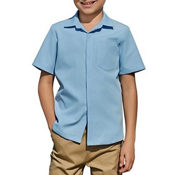 Arshiner Boys Short Sleeve Dress Shirts Button Down Shirts Summer Formal Uniform Shirt
