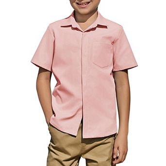 Arshiner Boys Short Sleeve Dress Shirts Button Down Shirts Summer Formal Uniform Shirt
