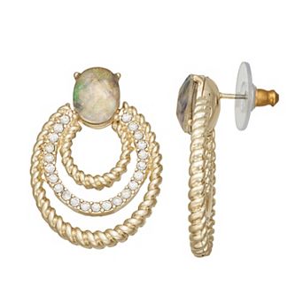 Napier Gold-Tone Crystal Polished Post Earrings