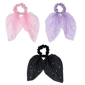 Elli by Capelli 3-Pack Simulated Pearl Satin Twisters