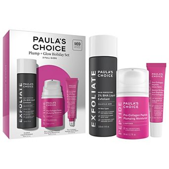 Paula's Choice Plump + Glow Skincare Trio with 2% BHA & Peptides for Smoother, Firmer Skin