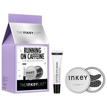 The INKEY List Running on Caffeine Eye Cream & Reusable Eye Patches Gift Set for Depuffing & Dark Circles